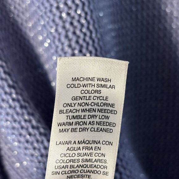 Chicos Metallic Knit Sweater Womens Size 2 Silver Acrylic Blend Long Sleeve Casu - Picture 5 of 7